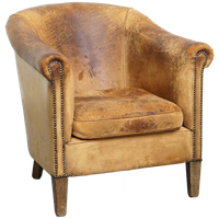 Goed Doorleefde Vintage Schapenleren Clubfauteuil Met Een Stoere Look Van Nico Van Oorschot