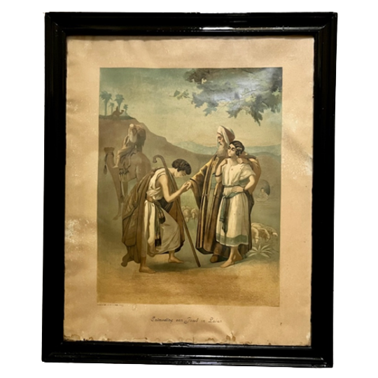 Religieuze Prent; “ontmoeting Van Jacob En Laban” 1