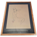 Vintage Chinese Tekening Van Naakte Dame, 2e Helft 20e Eeuw thumbnail 1