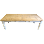 Prachtige Grote Witte Landelijke Eettafel  250 Bij 99 Cm thumbnail 1