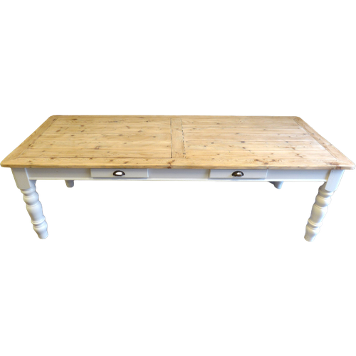 Prachtige Grote Witte Landelijke Eettafel  250 Bij 99 Cm