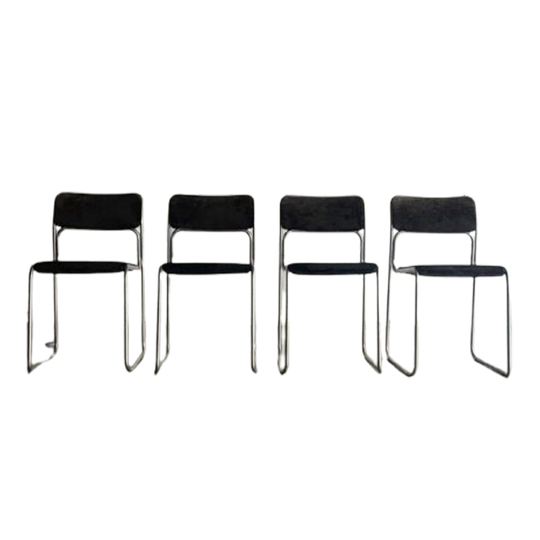 4x Vintage Se09 Chairs By Walter Antonis For Spectrum, Ca70s 1