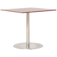 Kantinetafel Pedrali, Mahonie Blad, 80 X 80 Cm, Chrome Vaste Hoogte Onderstel