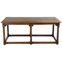 Prachtige Antieke Eikenhouten Eetkamer-/Bijzettafel