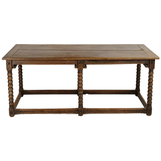 Prachtige Antieke Eikenhouten Eetkamer-/bijzettafel 1