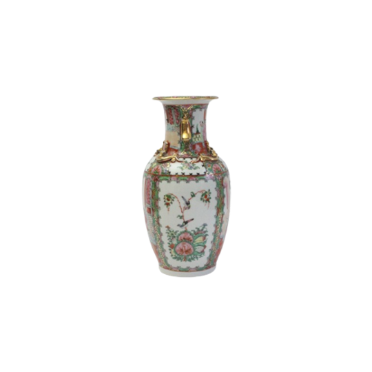 Chinese Rose Medallion Canton Export Porcelain Vase, Early 20th 1