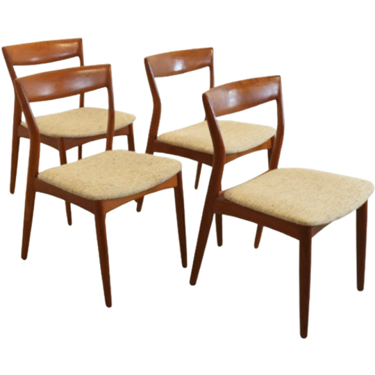 Set Van 4 R. Borregaard Stoelen Eetkamerstoelen Viborg Vintage 1