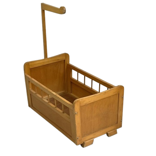 Retro Poppenbed Vintage Poppenwiegje Hout 1