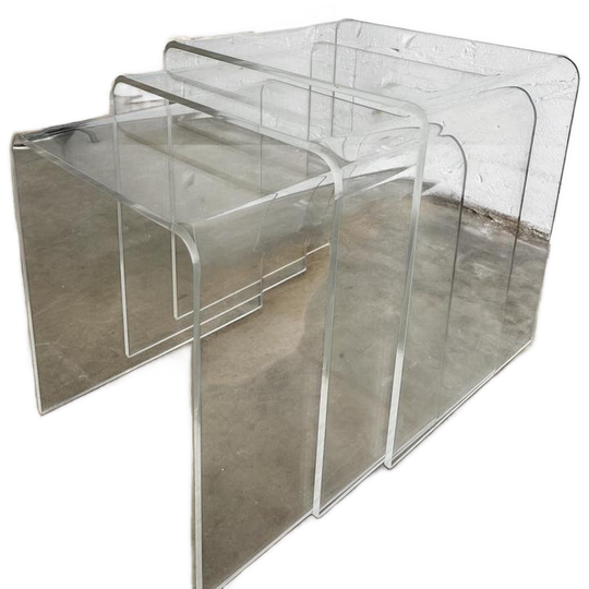 Vintage Plexiglazen Nesting Tables / Bijzettafeltjes 1