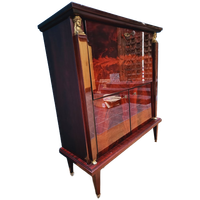Empire Art Deco Design Barkast Sideboard Palissander Hout Met Pianolak, Bar.