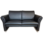 Prominent 2 Zits Bank - Zwart - Leder - Nieuwstaat - Design thumbnail 1