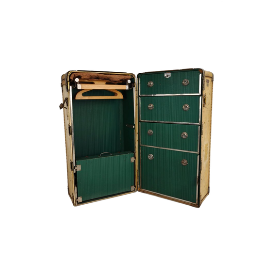 1930s Garderobe Stoomkoffer Van Hartmann – Geitenleren Kist 1