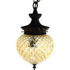 Vintage Hanglamp Metaal / Glas / Ananas thumbnail 1