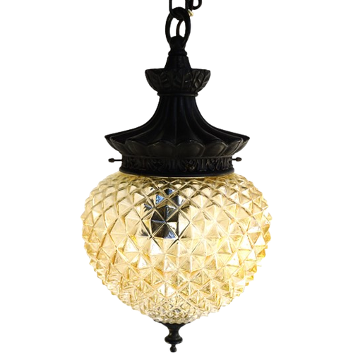 Vintage Hanglamp Metaal / Glas / Ananas