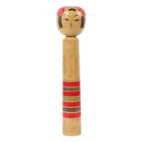 Grote Kokeshi Pop Xl Formaat Handgeschilderd Hout Japan Showa 48cm