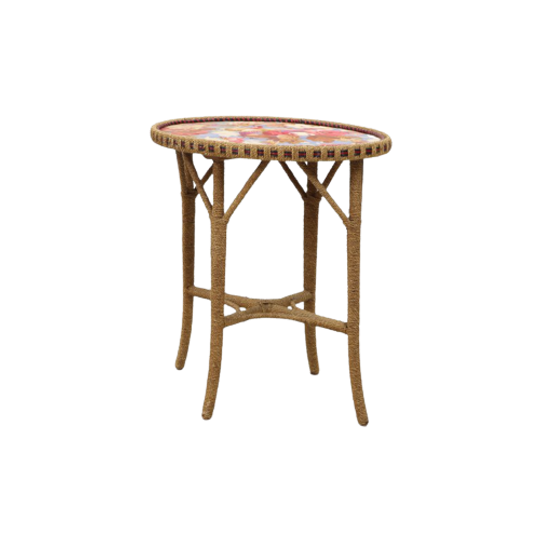 Vintage Rotan Tafeltje Zweden 1950 (22517) 1