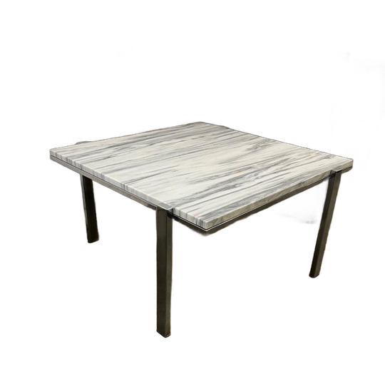 Vintage Marmeren Salontafel / Coffee Table Met Chroom 1