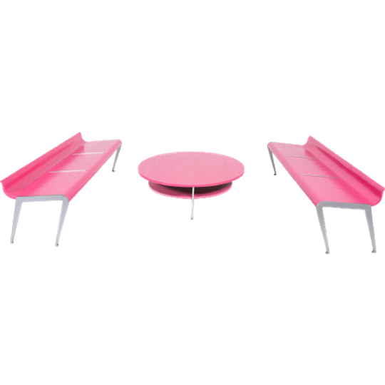 Set Of 2 Sculptural ‘ballet’ Benches And Coffee Table By Marco Evaristti 1