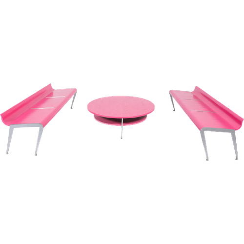 Set Of 2 Sculptural ‘Ballet’ Benches And Coffee Table By Marco Evaristti