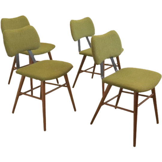 Set 4 Vintage Eetkamerstoelen 'dukinfield' Reupholstered 1