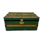Een Hutkoffer/ Reiskist Oftewel "steamer Trunk", 1e Kwart 20e Eeuw thumbnail 1