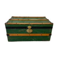 Een Hutkoffer/ Reiskist Oftewel "steamer Trunk", 1e Kwart 20e Eeuw