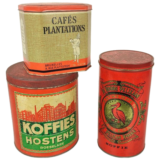 3 Oude Koffie Blikken 1