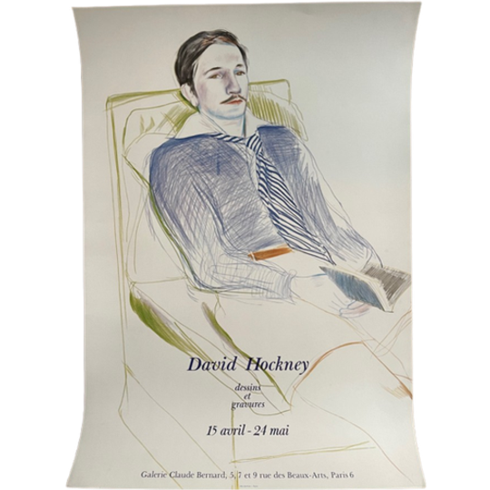 David Hockney, Dessins Et Gravures Exhibition Poster, Imp. Dermont-paris, Printed In France 1