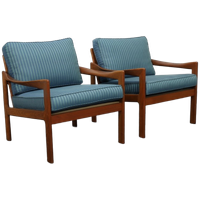 2x Fauteuil Illum Wikkelsö Niels <<<brand>>>, 1960s (setprijs)