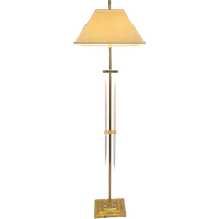 Lucite - Vloerlamp - Jaren 1970 - Messing - Plexiglas - Hollywood Regency Vloerlamp - 70'S