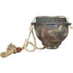 Paarse Aardewerk Hangpot Met Touw thumbnail 1