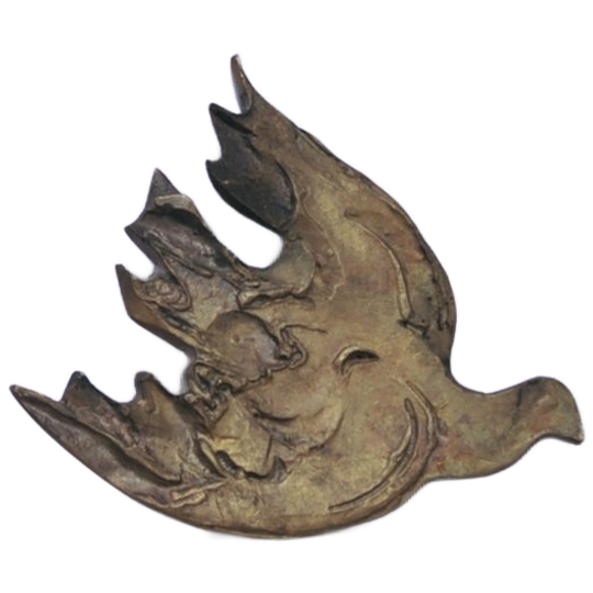 Bronzen Gouden Wand Vogel 1