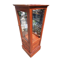 Teakhouten Vitrinekast Afm. 52x52cm En 120cm Hoog.