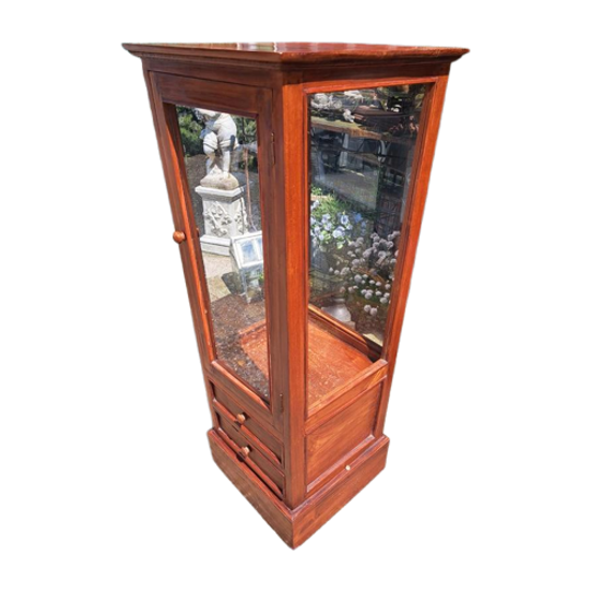 Teakhouten Vitrinekast Afm. 52x52cm En 120cm Hoog. 1