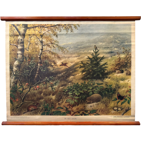 Vintage Linnen Schoolkaart – In Het Duin 1