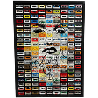 Vintage Handmade Wanddecoratie Met Cassettes 'material Girl'