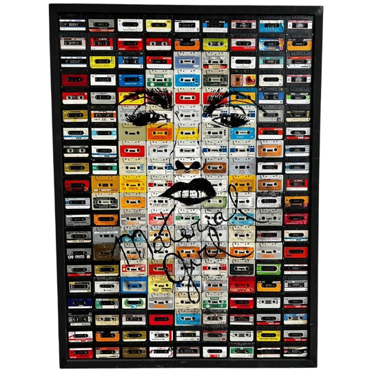 Vintage Handmade Wanddecoratie Met Cassettes 'material Girl' 1