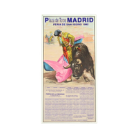 Grote Vintage Corrida Poster Stierengevechten Madrid 1992 106Cm