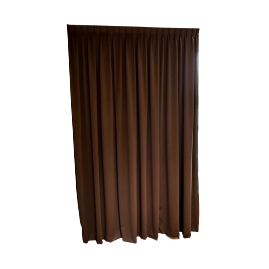 Set Van 2 Gordijnen, Cognac, Semi-verduisterend, Van Satijn - Polyester 1