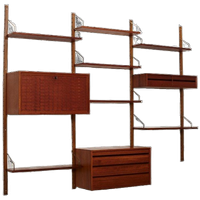Royal System Wall Unit Designed By Poul Cadovius For Cado, Denmark 1950’s