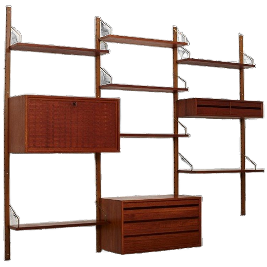 Royal System Wall Unit Designed By Poul Cadovius For Cado, Denmark 1950’s 1