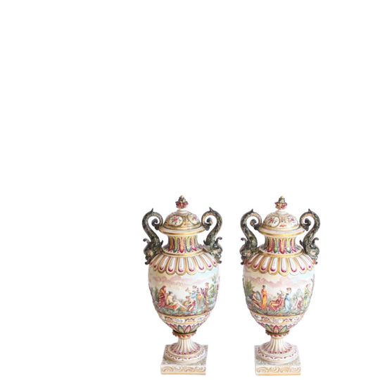 Capodimonte Vases, Late 19th, Set Of Two 1
