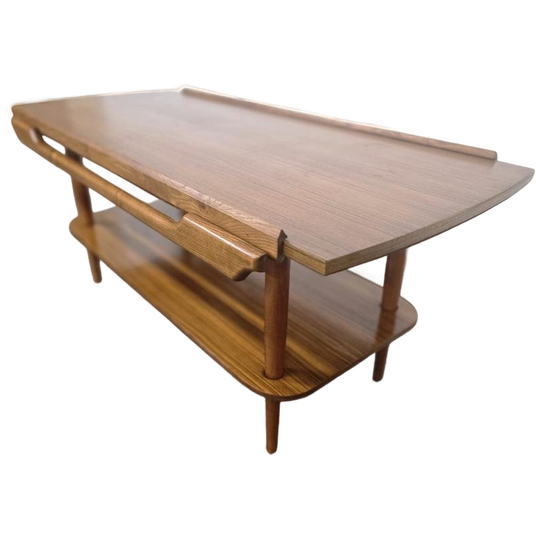 Vintage Houten Coffee Table / Salontafel Met Omkeerbaar Blad 1