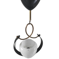 Vintage Hanglamp Metaal Glas Jaren 50/60