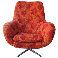 Vintage Draaifauteuil Opnieuw Bekleed Jaren 70 Draaistoel