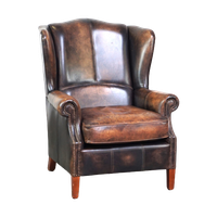 Rundleren, In Engelse Stijl, Oorfauteuil Met Bijzondere Kleuren En Geweldig Zitcomfort