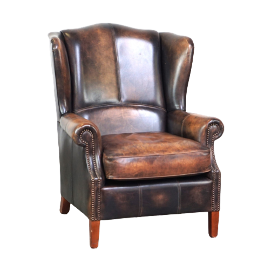 Rundleren, In Engelse Stijl, Oorfauteuil Met Bijzondere Kleuren En Geweldig Zitcomfort 1