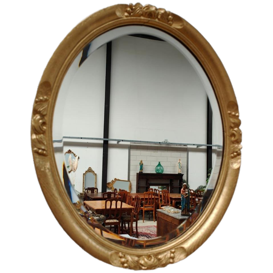 Ovale Goudkleurige Barok Facet Spiegel Schouwspiegel 05 1