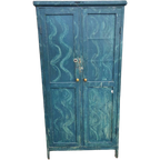 Uniek Houten 2 Deurs Locker Blauw Turquoise thumbnail 1