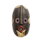 Afrikaans Houten Masker Met Metalen Details En Kralen thumbnail 1
